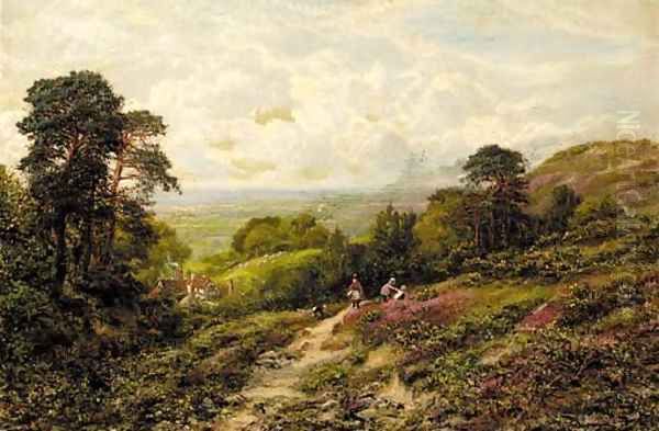 Children playing on a hillside - view 1