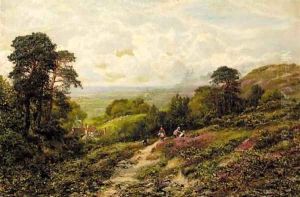 Children playing on a hillside by George William Mote
