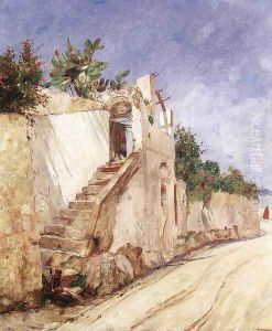 Italian Landscape by Gusztav Magyar-Mannheimer