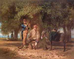 Travelling Barber 1863 by Ferenc Marko