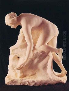 A nude drinking water by Alfredo Morelli