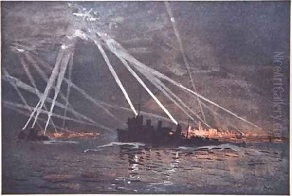 Blood and Iron An Airraid in the North illustration from The Naval Front by Gordon S Maxwell 1920 - view 1