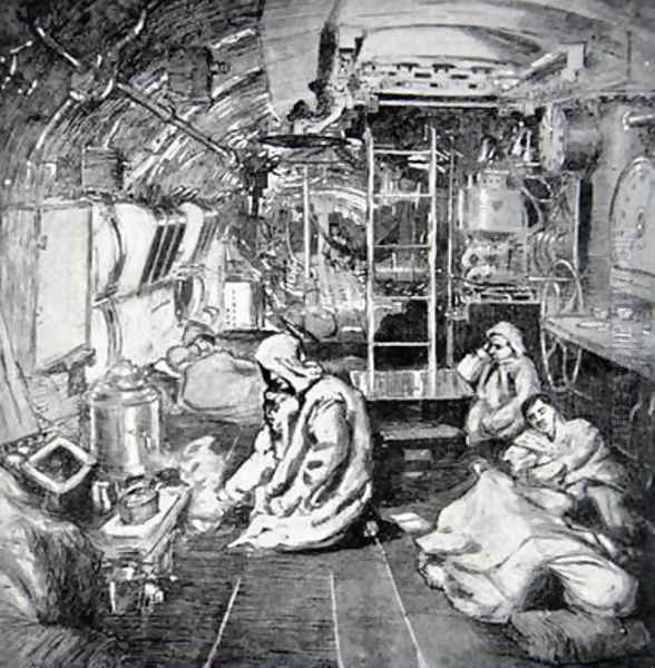 Eight Bells Midnight illustration from The Naval Front by Gordon S Maxwell 1920 - view 1
