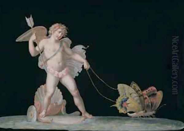 Cupid led by butterflies - view 1
