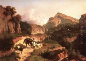 Italian Landscape with Sheperdess 1875