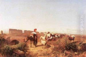 Sunlit Italian Landscape with Goats 1889