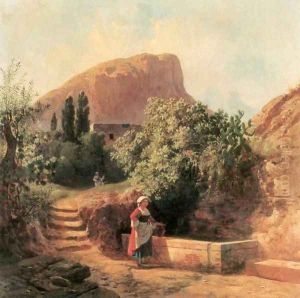 Italian Garden with Female Figure 1863