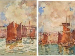 Harbour; Leaving Harbour, A Pair by James Watterston Herald