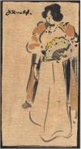 Woman With Fan by James Watterston Herald