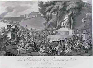 The Fountain of Regeneration over the Ruins of the Bastille by Charles Monnet