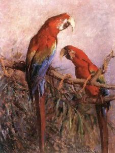 Parrots by Gyula Madarasz