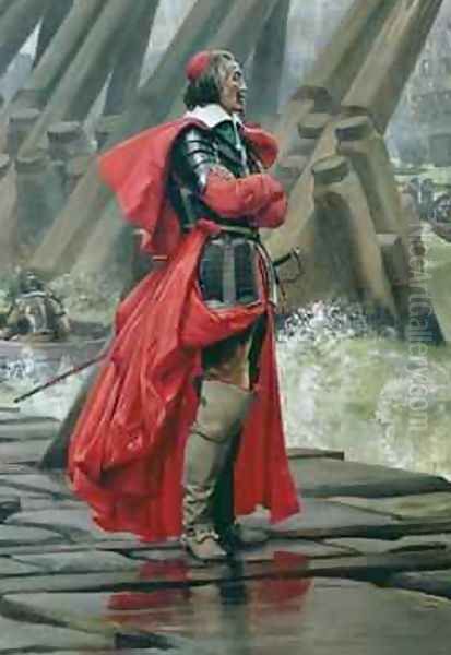 Cardinal Richelieu on the sea wall at La Rochelle 1881 - view 1
