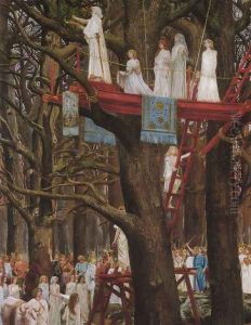 Druids Cutting the Mistletoe on the Sixth Day of the Moon by Henri Paul Motte