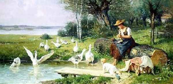 Mother and Child with Geese - view 1