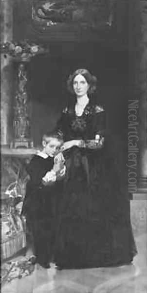 Marie-Caroline de Bourbon-Sicile 1822-69 Duchess of Aumale and her Son the Prince of Conde 1851 - view 1