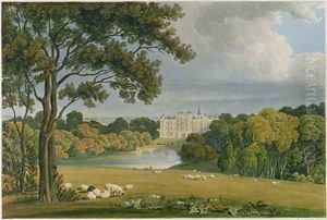 View of Burghley House by Frederick Mackenzie