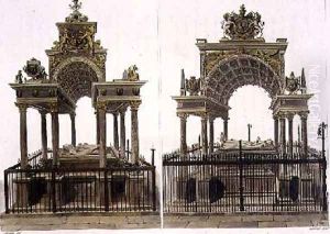 The Tombs of Queen Elizabeth I and Mary Queen of Scots by Frederick Mackenzie
