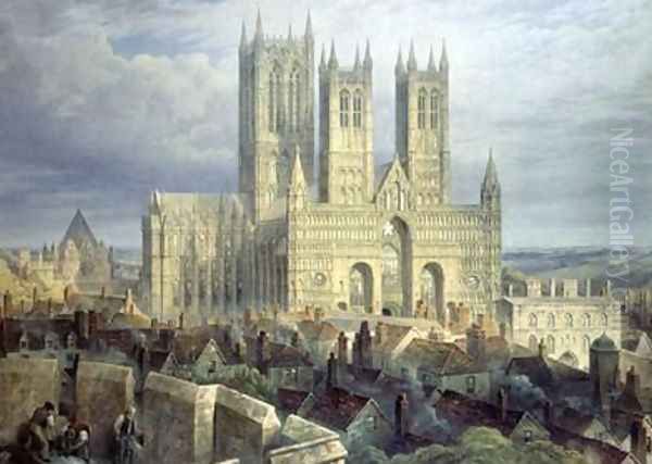 Lincoln Cathedral from the North West 1850 - view 1