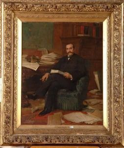Portrait D'un Notable Assis Dans Son Bureau by Leon Herbo