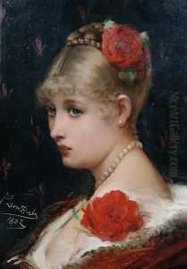 Roses And Pearls - Portrait Of A Youngwoman