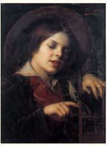 Jeune Garcon A L'oiseau by Leon Herbo