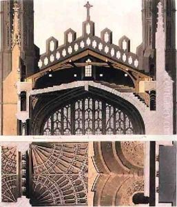 Plan and Section of the Roof of Kings College Chapel
