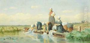 Doing the laundry by Gerrit Alexander Godart Mollinger