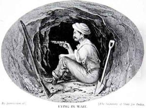 Lying in wait illustration from The History of the Nation by Clifford Henry Mecham