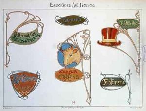 Art Nouveau Shop Signs 1903 by E. Mulier