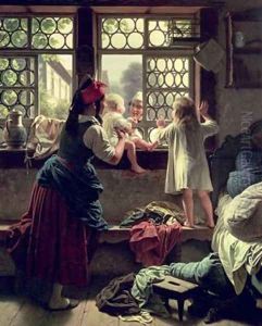 Good Morning Dear Father by Friedrich Edouard Meyerheim