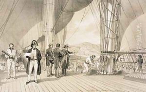 The Comte de Bourmont and Admiral Duperre on board lAmiral on arrival at Algiers
