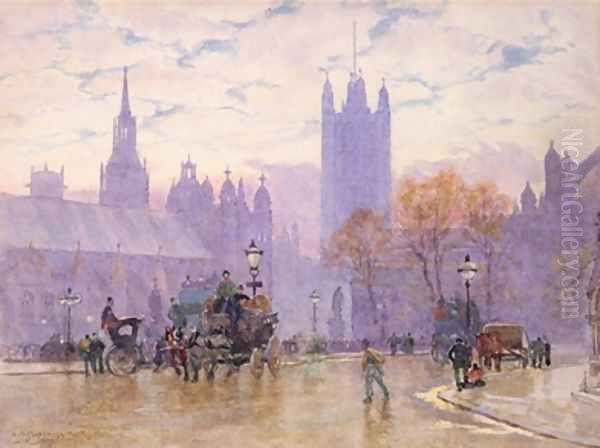 Morning in Parliament Square 1889 - view 1