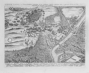 The Siege of Frankfurt Oder in April 1631 from Theatrum Europaeum Volume II 1646 by Matthaus the Elder Merian