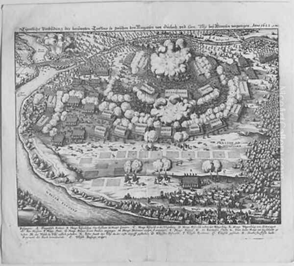 The encounter between the Protestant troops of Georg Friedrich Margrave of Baden-Durlach, and the Catholic forces led by General Johann Tserclaes Count of Tilly at the Battle of Wimpfen - view 1