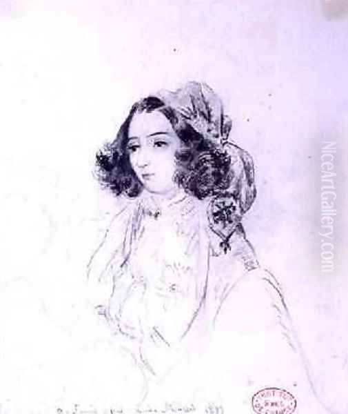 George Sand 1804-76 Wearing a Headscarf 1833 - view 1