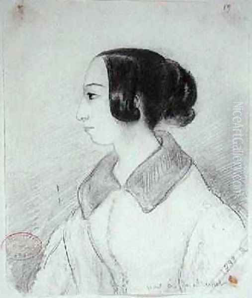 George Sand 1804-76 in profile 1833 - view 1