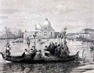 A Burial in Venice from the painting Going to the Campo Santo by Clara Montalba