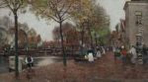 Markt An Einer Gracht by Heinrich Hermanns