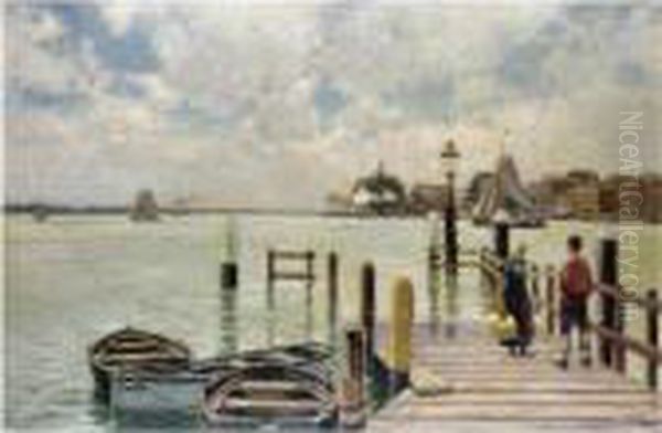 Figures By A Dutch Harbour - view 1