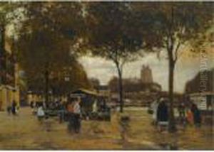 A Marketday In Dordrecht by Heinrich Hermanns