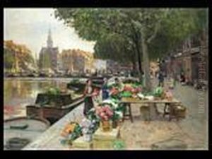 Blumenmarkt In
Amsterdam by Heinrich Hermanns