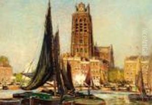 The Harbour Of Dordrecht by Heinrich Hermanns
