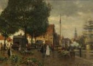 Hollandischer
Blumenmarkt. by Heinrich Hermanns