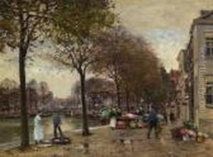 Hollandischer
Blumenmarkt. by Heinrich Hermanns