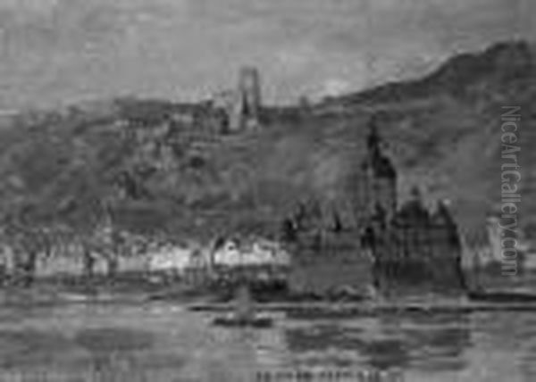 "oktobersonne Mit Blick Auf Caub Am Rhein". Sign. Und Dat. 34. Rucks. Bez. Und Betitelt - view 1