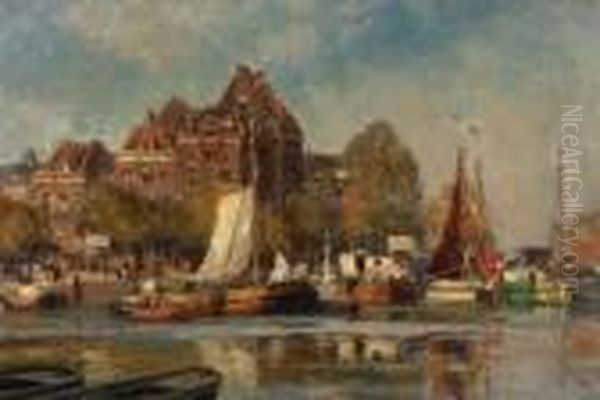 Hauserzeile An Einem Kanal In
 Niederlandischer Stadt - view 1