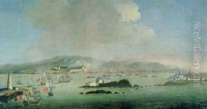 A Sea Battle off the Coast of Louis Berg Canada by Peter Monamy