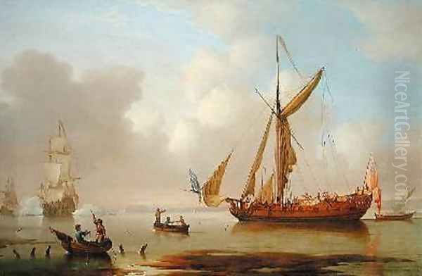 Royal Yacht becalmed at Anchor - view 1