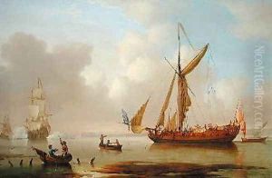 Royal Yacht becalmed at Anchor