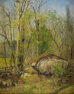 Varlandskap Med Knoppande Bjorkar by Olof Hermelin